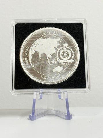 Niue. 2 Dollars 2023 - 1 oz Plata .999 - Terra Flat Earth