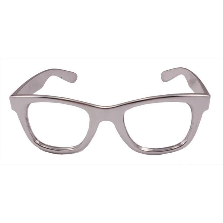 Bril Metallic Zilver, Hobby en Vrije tijd, Feestartikelen, Nieuw, Verzenden