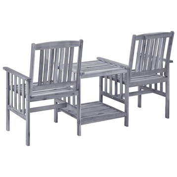 vidaXL Tuinstoelen met theetafel 159x61x92 cm massief, Verzenden, Nieuw