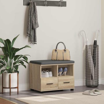 vidaXL Hallenbank Sonoma Eik 60 x 38 x 46 cm Geengineerd, Verzenden
