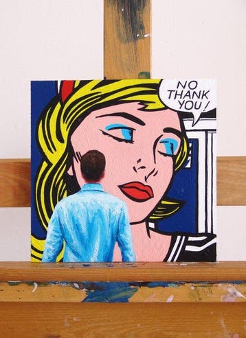 Gerard Boersma (1976) - No Thank You (painting of a man, Antiquités & Art