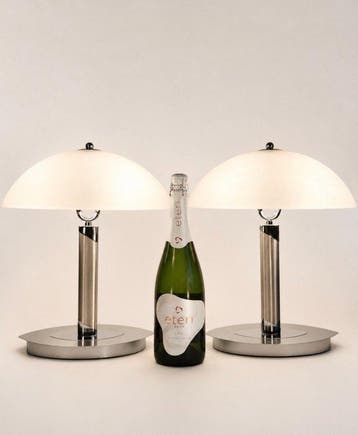 Wofi Leuchten - Tafellamp - Chroom, Glas, Staal - Twee