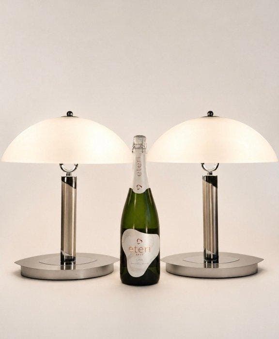 Wofi Leuchten - Tafellamp - Chroom, Glas, Staal - Twee, Antiek en Kunst, Kunst | Designobjecten