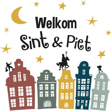 Raamstickers Welkom Sint En Piet 5st, Verzenden, Nieuw
