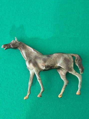 sculptuur, Antique European Bronze Horse Sculpture - 19 cm -