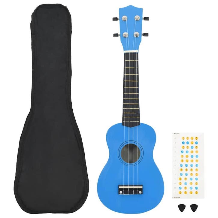 vidaXL Ukuleleset met tas voor kinderen sopraan 23 blauw, Musique & Instruments, Musiques & Instruments Autre, Envoi