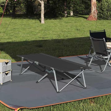 vidaXL Opvouwbaar Campingbed Zwart 194 x 62,5 x 42,5 cm, Verzenden, Nieuw