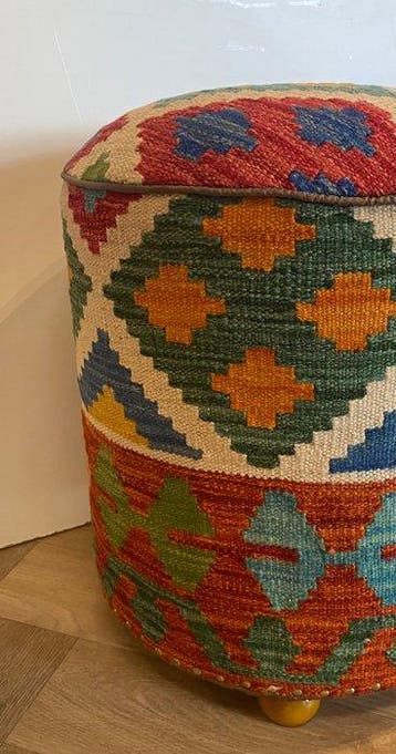 Kelim Poef (Inutilisé/Nouveau) - Tapis - 38 cm - 38 cm, Nieuw
