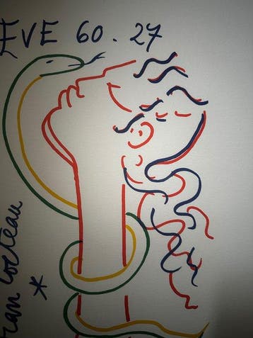 Jean Cocteau (1889-1963) - Eve et le serpent