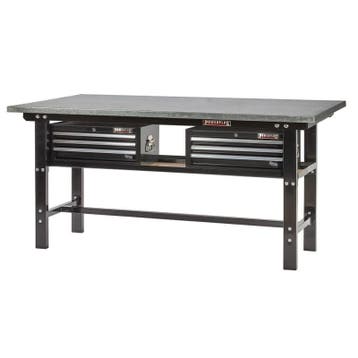 Werkbank zwart 200 cm met zinken werkblad en 2, Ophalen of Verzenden, Nieuw