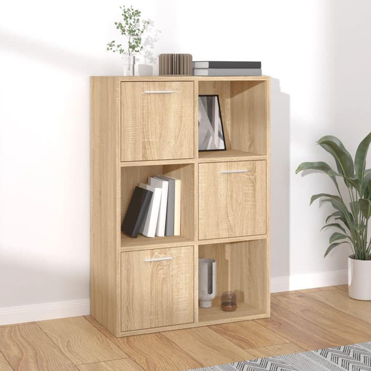 vidaXL Opbergkast 60x29,5x90 cm bewerkt hout sonoma, Huis en Inrichting, Kasten | Boekenkasten, Nieuw, Verzenden