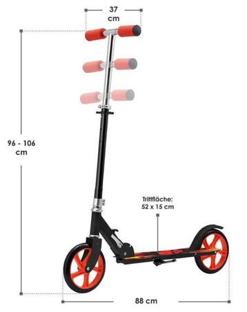 2dekans | Juskys Inklapbare Step - Fire - XXL Wielen, Sports & Fitness, Patins à roulettes alignées, Ophalen of Verzenden