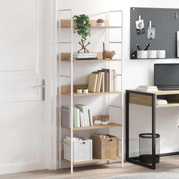 vidaXL Boekenkast 5 schappen 60x27,6x158,5 cm bewerkt hout, Verzenden