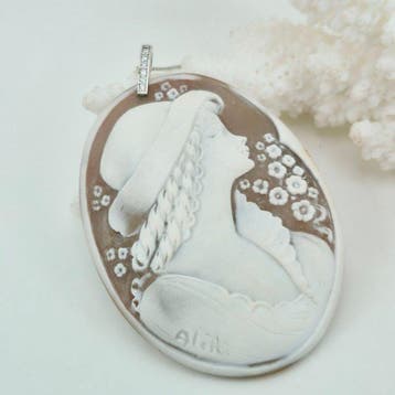 Zilver - Cameo - Cameo antiek gravure