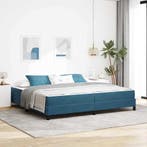 vidaXL Boxspring bed met matras Donkerblauw 200 x 200 cm, Verzenden, Nieuw