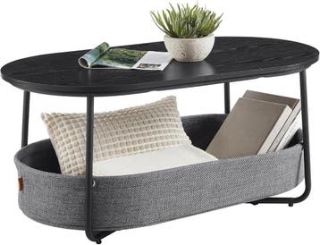 Salontafel ovaal - met opbergruimte - 100x55 cm - metaal, Verzenden, Nieuw
