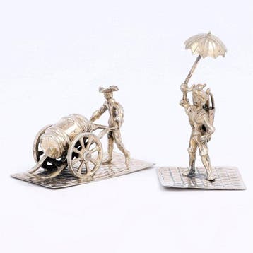 C. & A. Lesener. - Figurine - Vatenkruier & Paraplu verkoper, Antiek en Kunst