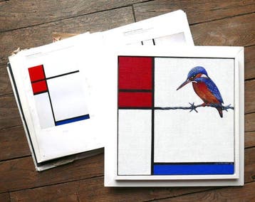 Jos Verheugen - Free after Mondrian, wtik Kingfisher (M1140)