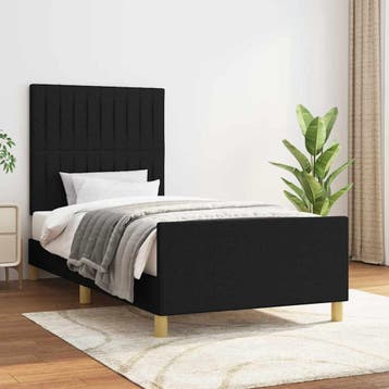 vidaXL Bedframe zonder matras 80x200 cm stof zwart, Verzenden