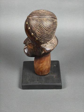 Prachtig hoofd van een reliquaarwachter - Giftand - Gabon, Antiek en Kunst