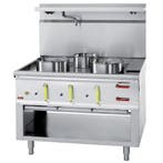 Wok-fornuis | 3 Branders + Watergordijn | 23.8kW + 11.25kW, Verzenden