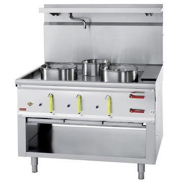 Wok-fornuis | 3 Branders + Watergordijn | 23.8kW + 11.25kW, Verzenden, Nieuw in verpakking