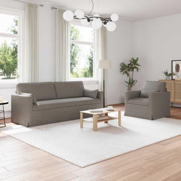 vidaXL bank / zetelstel 2 st Taupe Stof, Huis en Inrichting, Verzenden, Nieuw