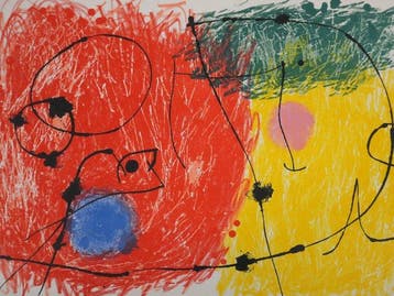 Joan Miro (1893-1983) - Le lézard aux plumes, Abstraction
