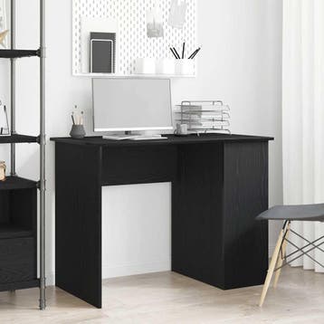 vidaXL Bureau Zwart Eiken 100x55x75 cm Bewerkt Hout, Huis en Inrichting, Verzenden, Nieuw
