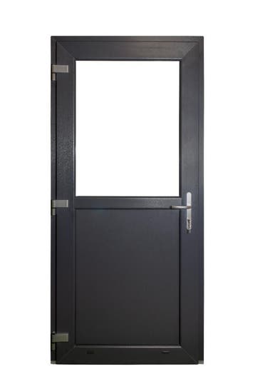 Deur 1/2 glas Premium Plus b98 x h215cm Antraciet links, 80 tot 100 cm, 215 cm of meer, Nieuw, Ophalen of Verzenden