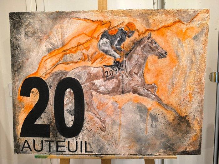 Adélaïde Leferme - The GRAN DIOSE - Auteuil hippodrome -, Antiek en Kunst, Kunst | Schilderijen | Modern