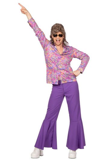 Hippie Blouse Bloemen Paars, Verzenden, Nieuw