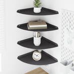 vidaXL Zwevende plank met plank met opslag 4 pcs Zwart 30 x, Huis en Inrichting, Verzenden, Nieuw