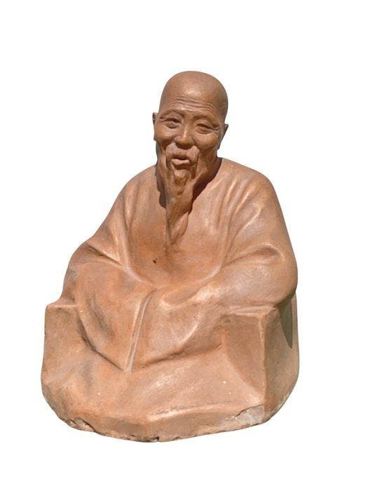 Zittende Chinese wijze - Terracotta, Klei - China (Zonder, Antiquités & Art, Antiquités | Autres Antiquités