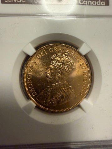 Canada. George V. 10 Dollars 1914 NGC MS 63