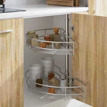 vidaXL Draadmand keuken 2-laags 180 graden 75x38x80 cm, Huis en Inrichting, Verzenden, Nieuw
