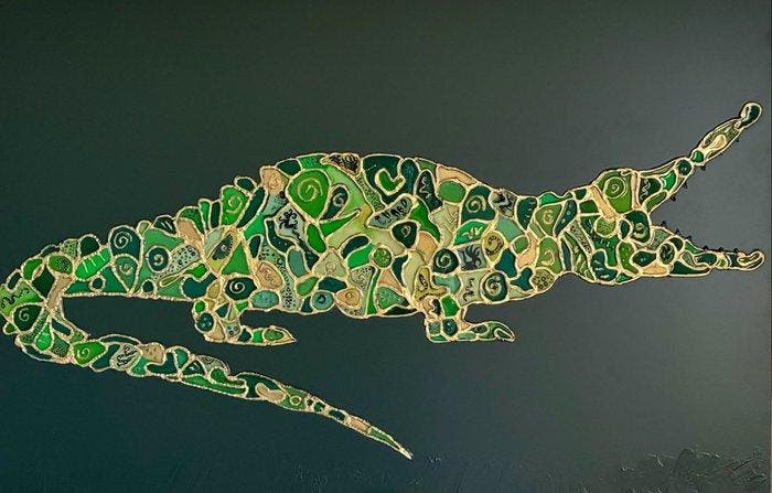 Nerida - The Crocodile, Antiquités & Art, Art | Peinture | Moderne