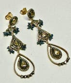Boucles doreilles - 18 carats Argent, Or jaune Diamant