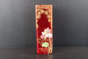 François-Théodore Legras - Vase - Vase en verre rouge peint