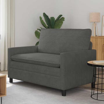 vidaXL bank / zetel Donkergrijs 126 x 81 x 87,5 cm Stof, Verzenden