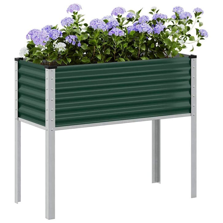 vidaXL Plantenbak Groen 100x45x90 cm Staal, Tuin en Terras, Bloempotten, Nieuw, Verzenden