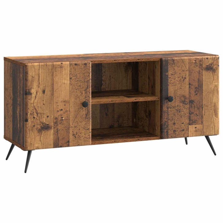 vidaXL TV Kast Oud hout 102 x 34,5 x 50 cm Bewerkt hout, Maison & Meubles, Armoires | Mobilier de télévision, Envoi