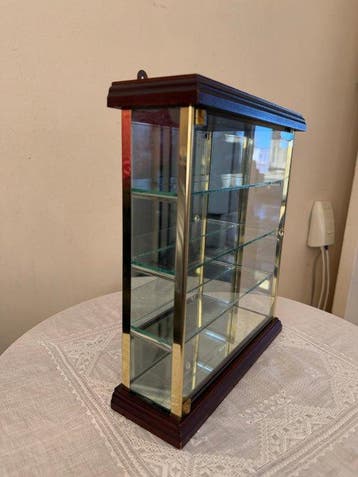 Vitrinekast - Glas, Messing, Hout - Kleine vitrinekast