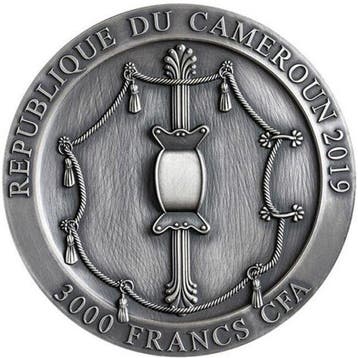 Kameroen. 3000 Francs 2019 3 oz Cameroon 3000 Francs Silver
