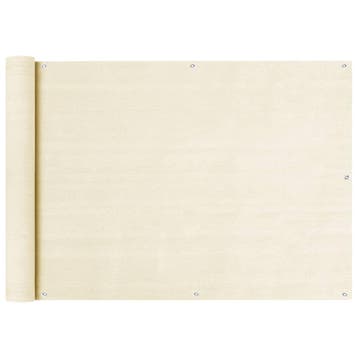 vidaXL Balkonscherm 75x600 cm HDPE crèmekleurig, Verzenden, Nieuw