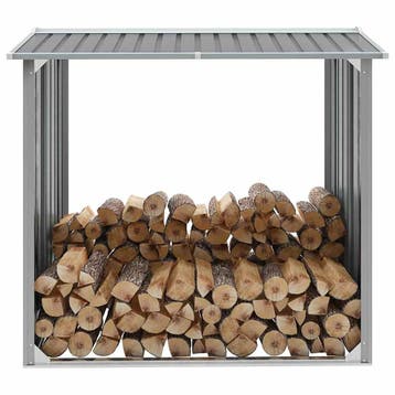 vidaXL Haardhoutschuur 172x91x154 cm gegalvaniseerd staal, Tuin en Terras, Verzenden, Nieuw