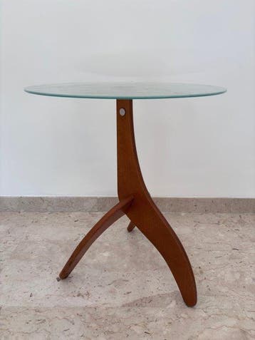 Middentafel - Glas, Hout - Drie voeten hoog., Nieuw