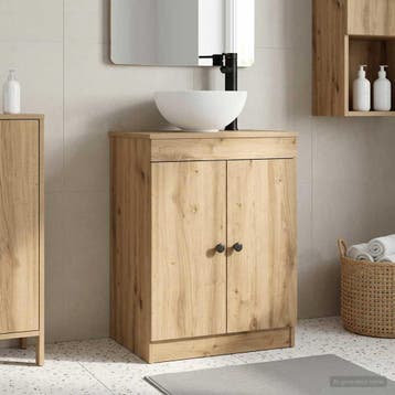 vidaXL Badkamer Vanity met Wastafel Artisanaal eiken 54 x 35, Verzenden, Nieuw
