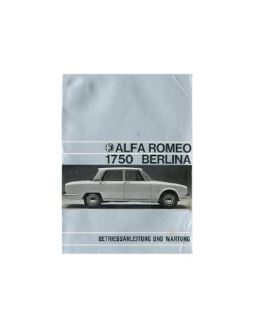 1968 ALFA ROMEO 1750 BERLINA INSTRUCTIEBOEKJE DUITS, Ophalen of Verzenden
