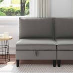 vidaXL Midden Sofa met Opbergruimte Donkergrijs Fluweel, Verzenden, Nieuw